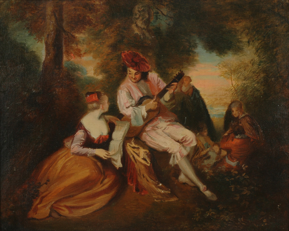 Gallant Scene, Copy After Watteau by Adolf Pirsch
